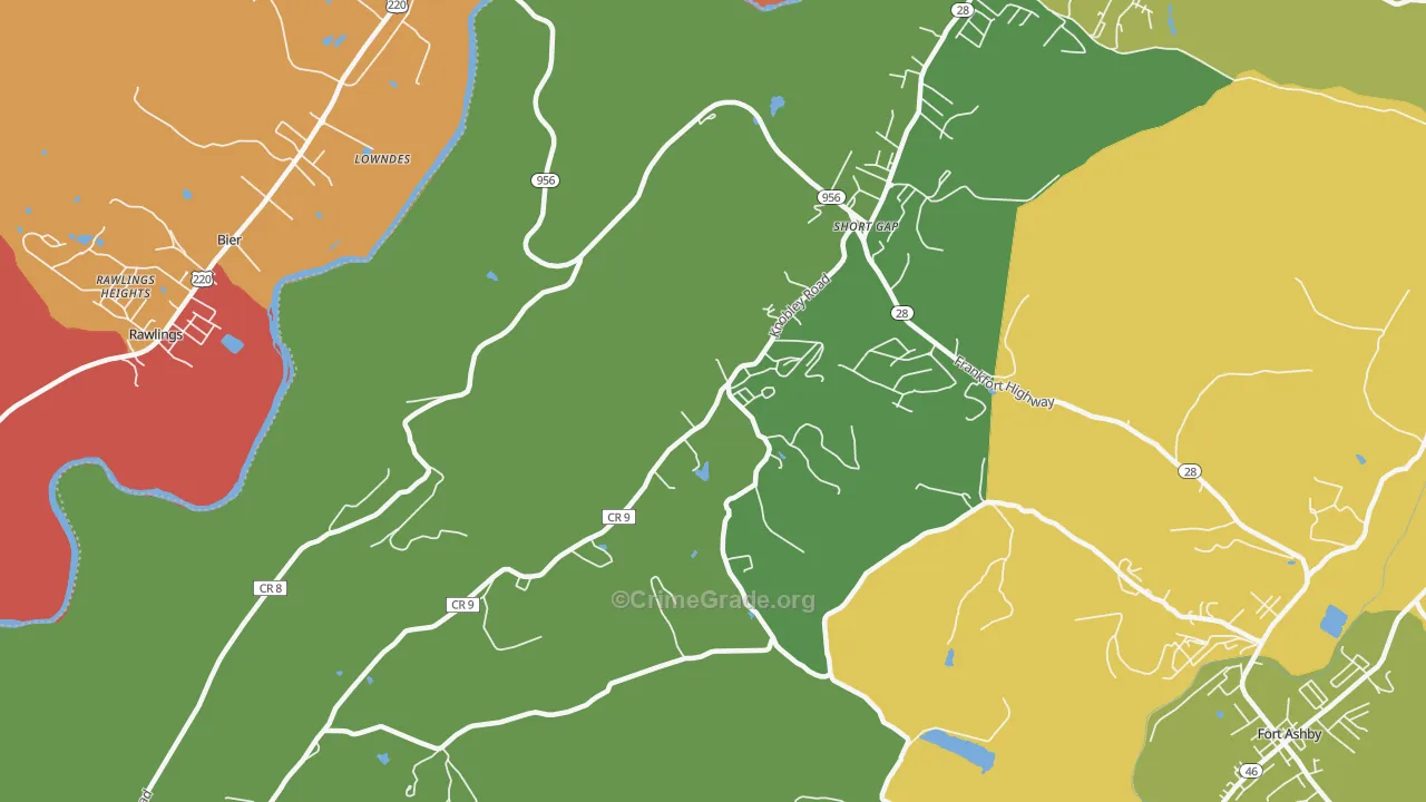 Short Gap, WV Map of Vandalism Rates