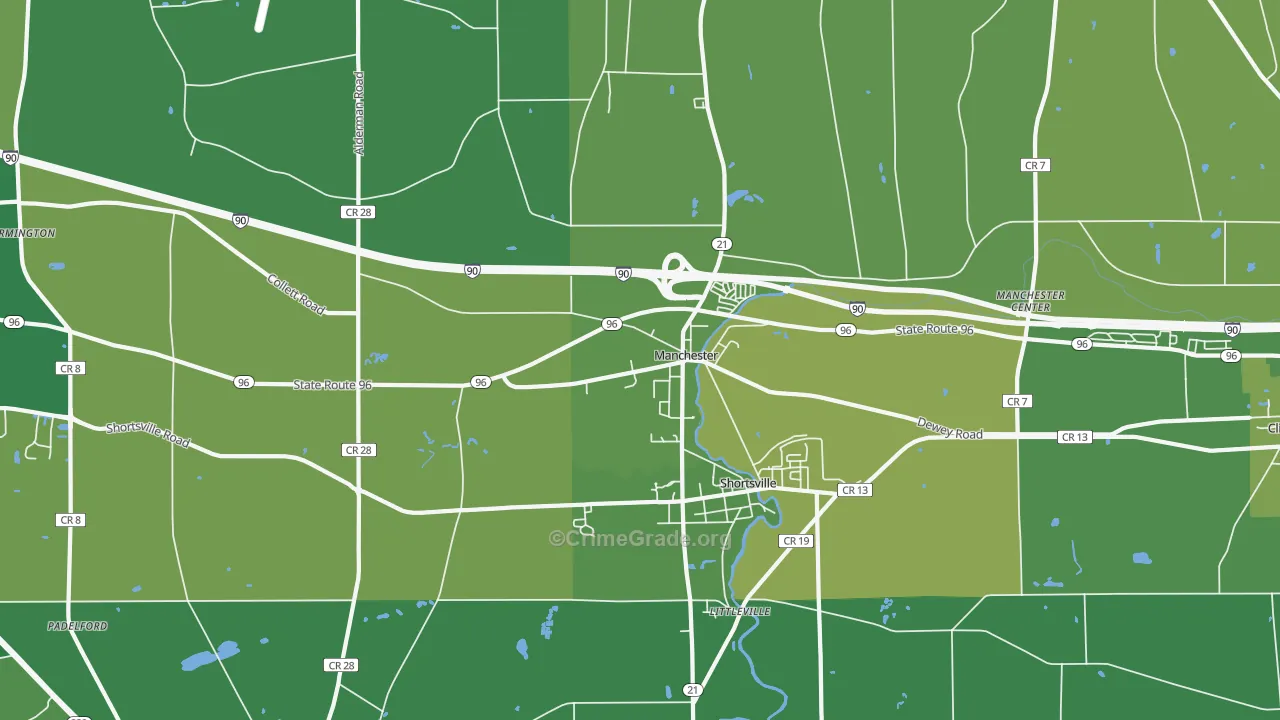 Shortsville, NY Map of Vandalism Rates