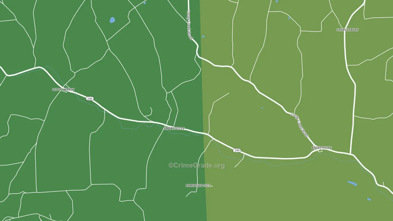 Shortsville, PA Map of Vandalism Rates