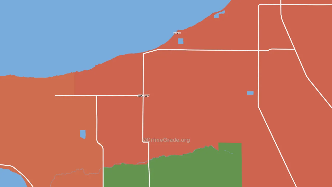 Shotley, MN Map of Vandalism Rates