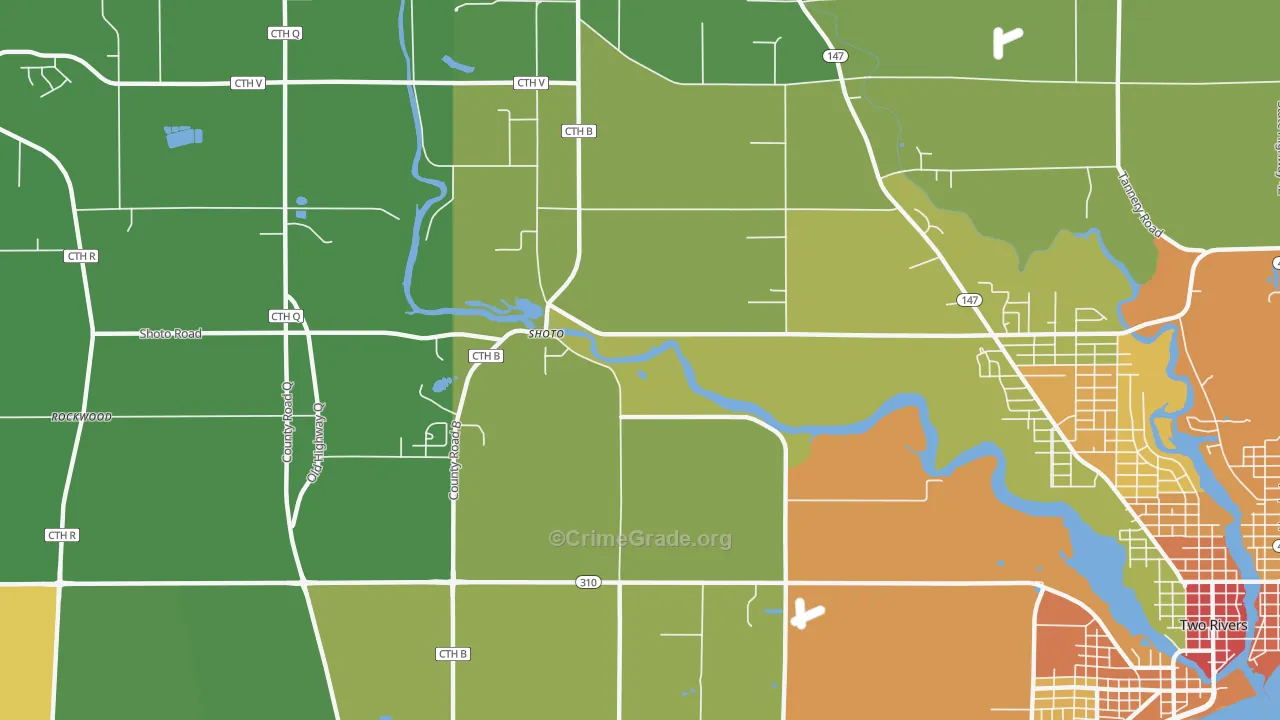 Shoto, WI Map of Vandalism Rates