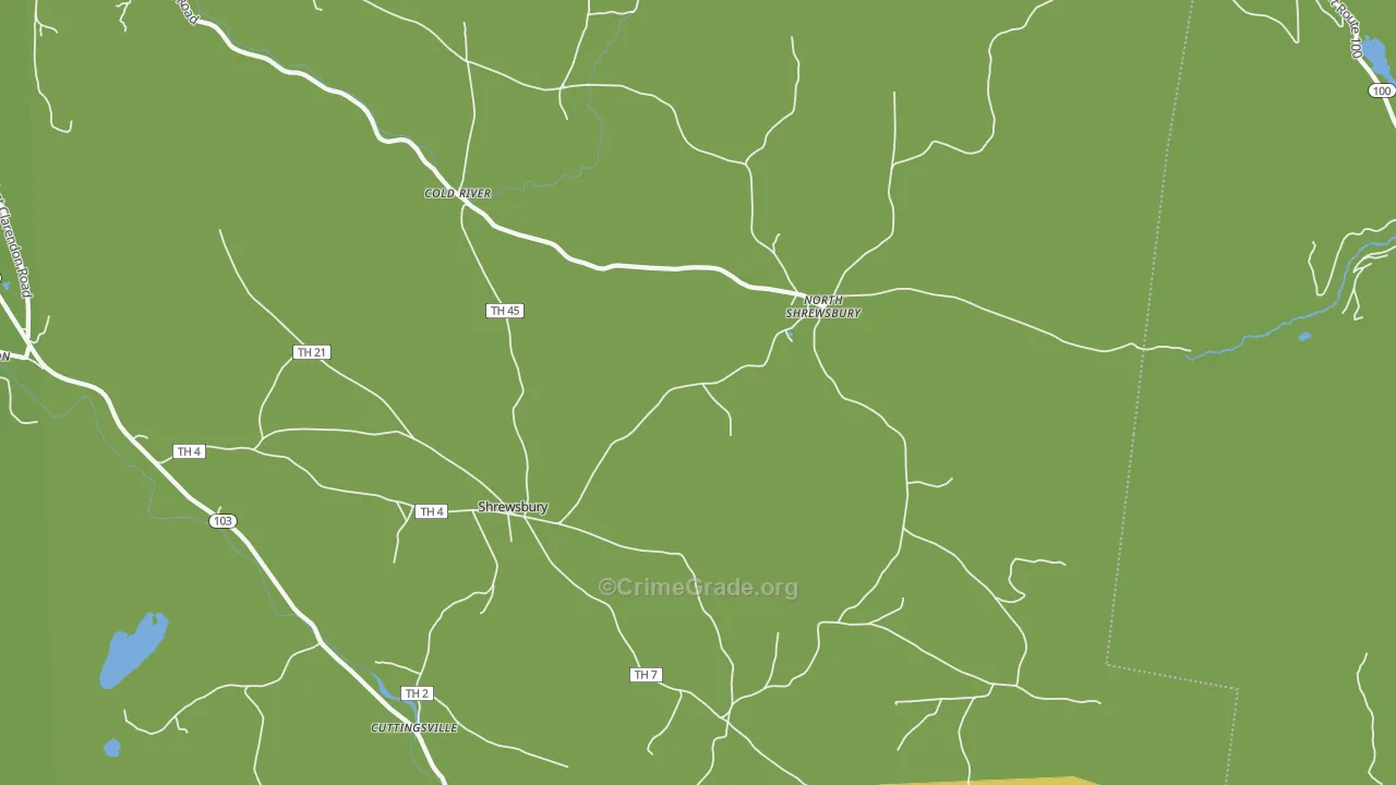 Shrewsbury, VT Map of Vandalism Rates