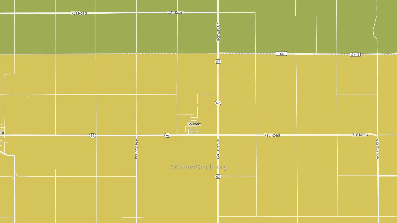 Shubert, NE Map of Vandalism Rates