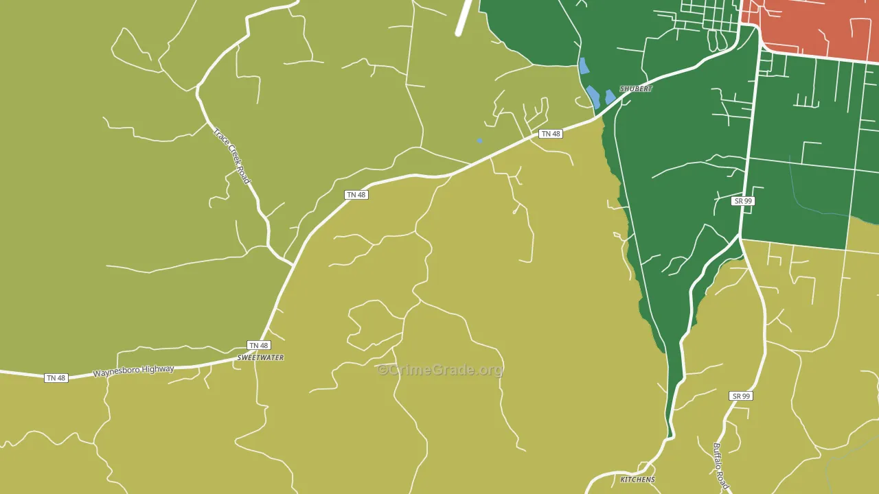 Shubert, TN Map of Vandalism Rates