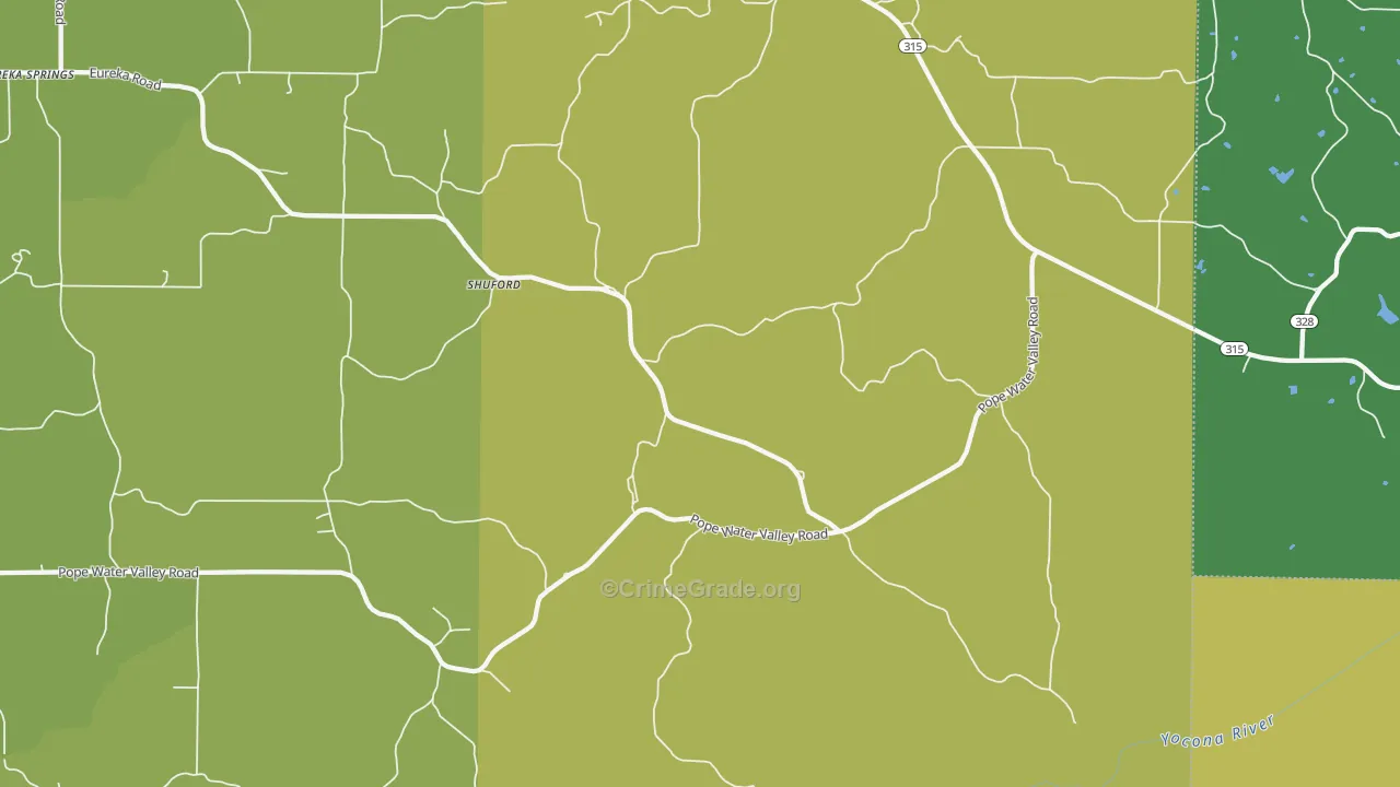 Shuford, MS Map of Vandalism Rates
