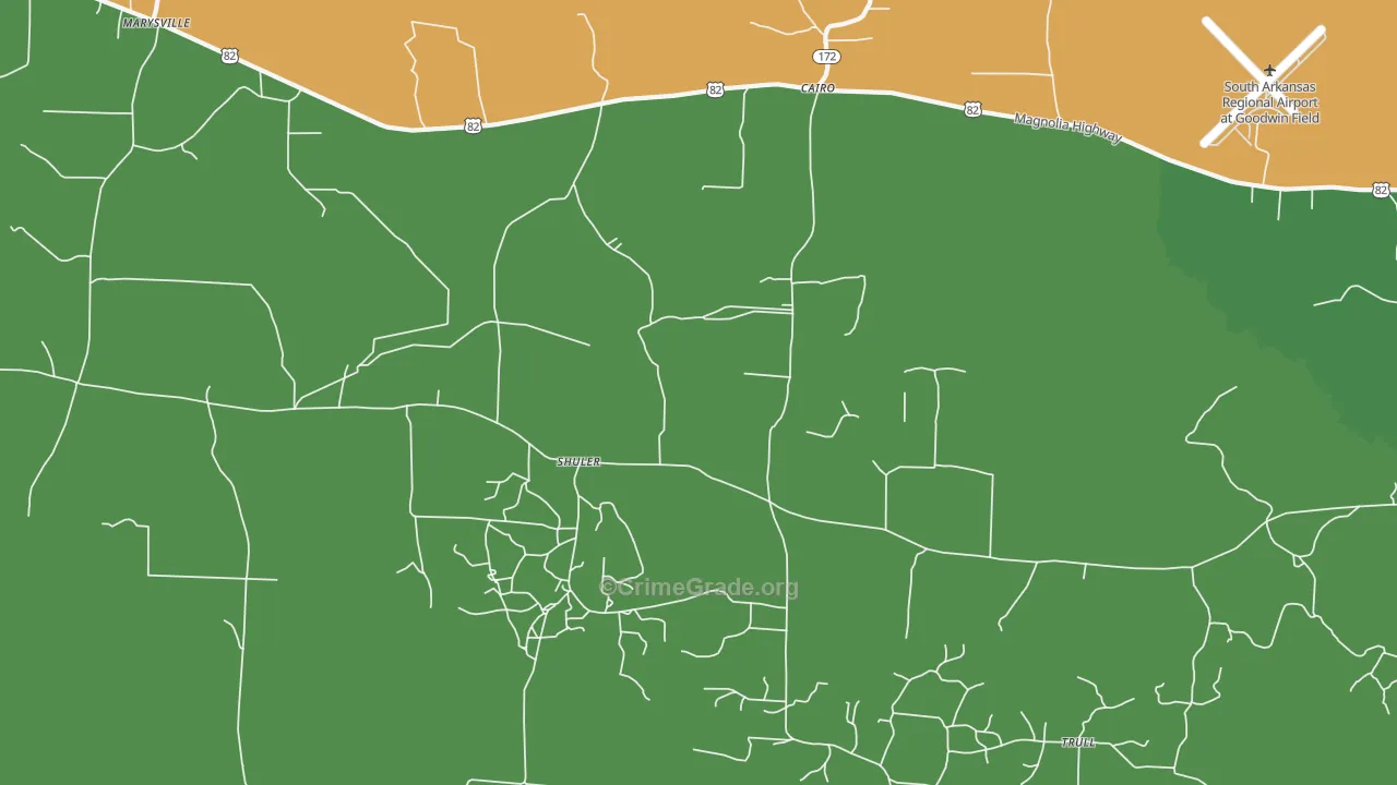 Shuler, AR Map of Vandalism Rates