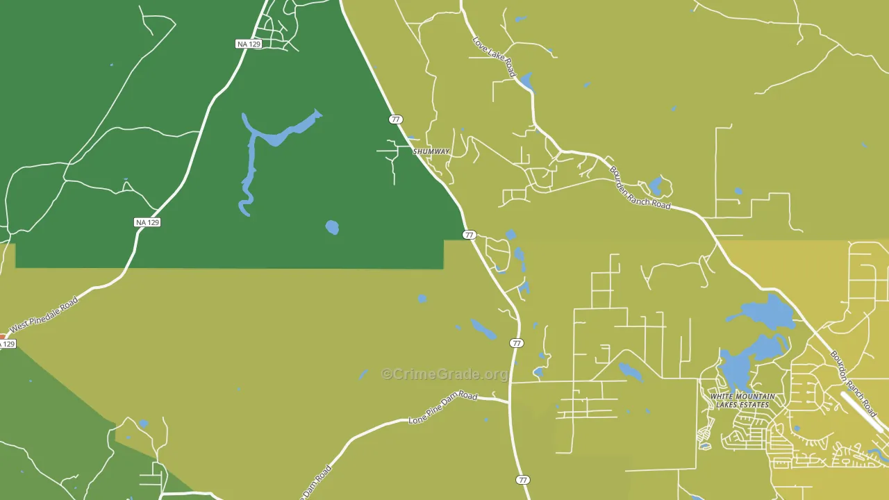 Shumway, AZ Map of Vandalism Rates