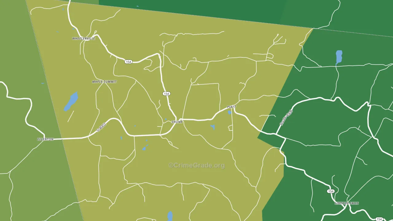 Shunk, PA Map of Vandalism Rates