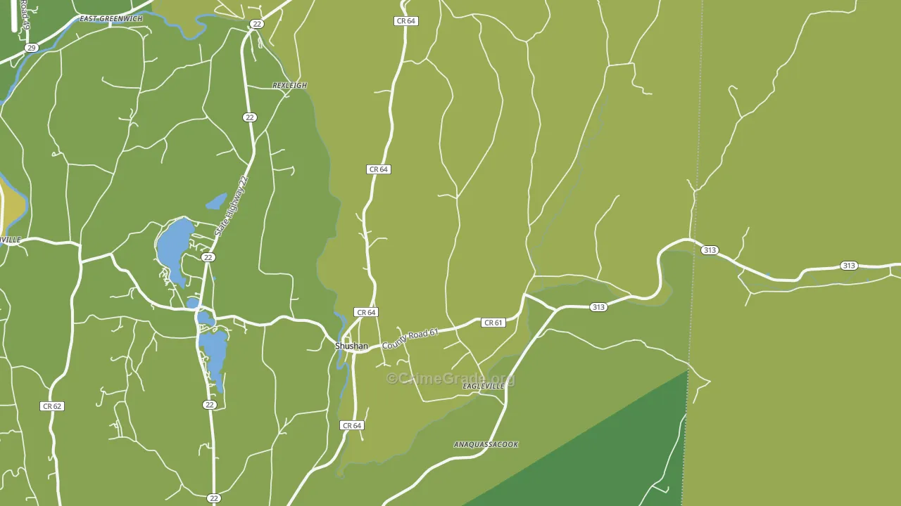Shushan, NY Map of Vandalism Rates