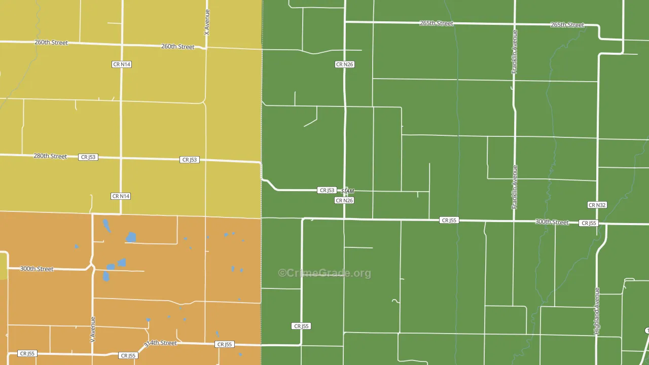 Siam, IA Map of Vandalism Rates