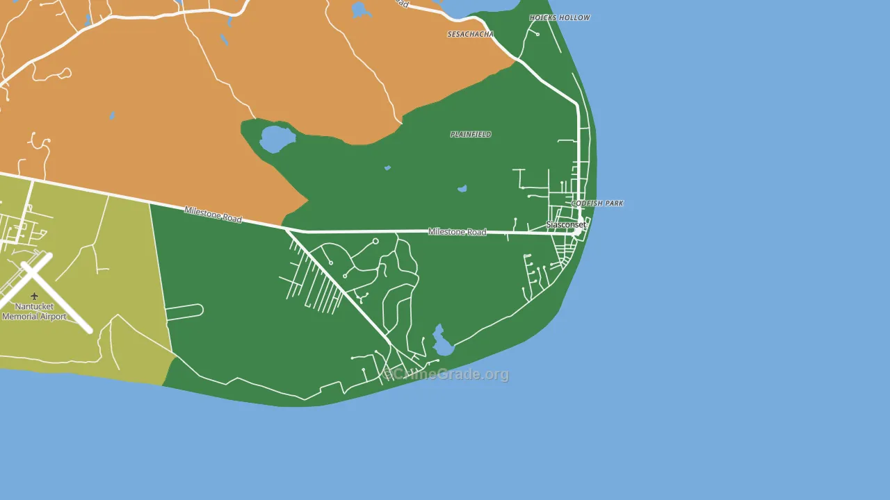 Siasconset, MA Map of Vandalism Rates