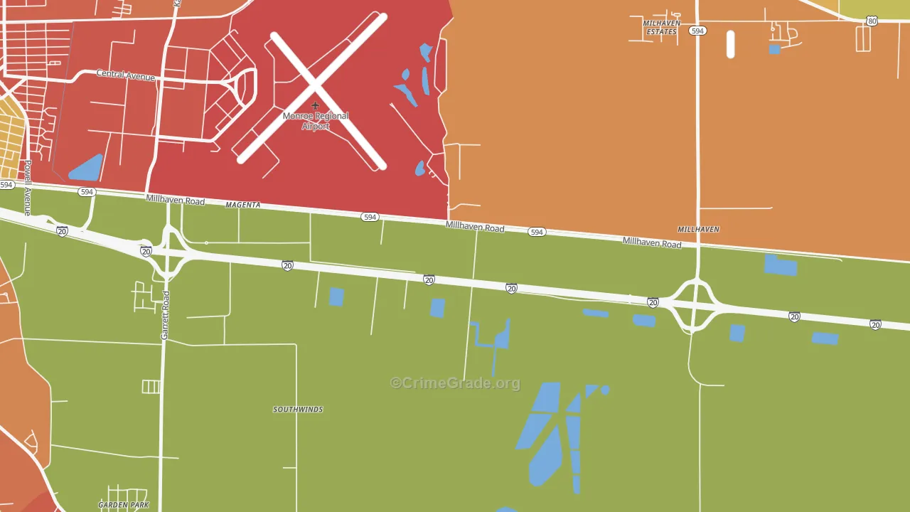 Sicard, LA Map of Vandalism Rates