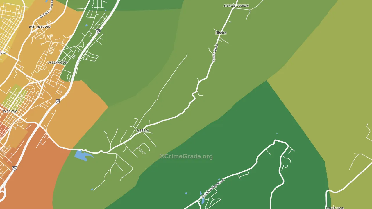 Sickles Corner, PA Map of Vandalism Rates