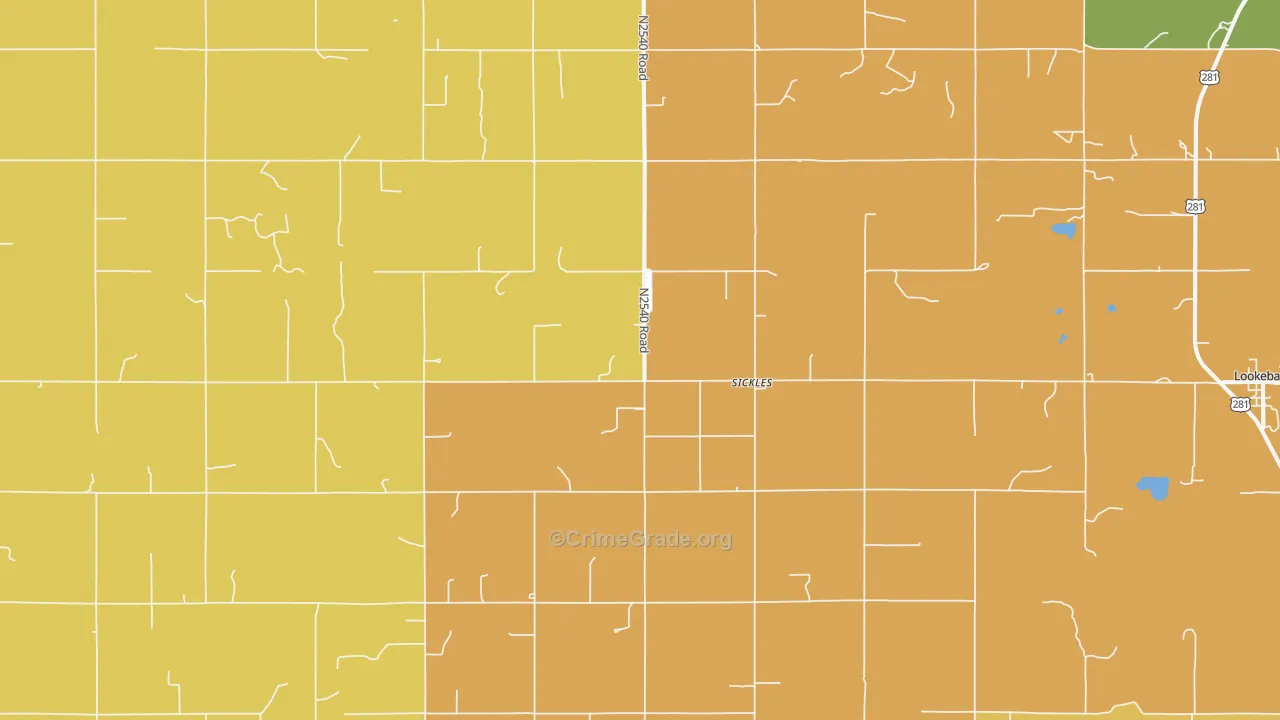 Sickles, OK Map of Vandalism Rates