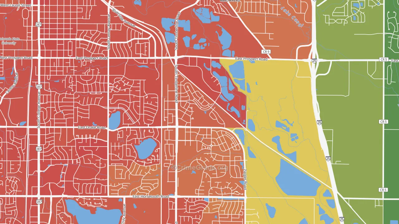Side Hill, Fort Collins, CO Map of Vandalism Rates