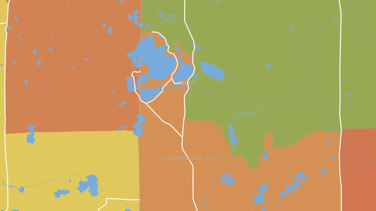 Side Lake, MN Map of Vandalism Rates