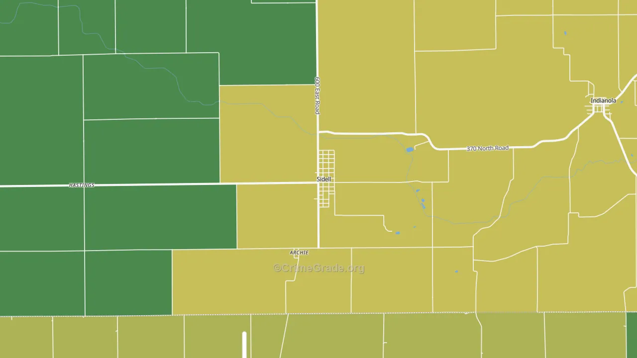 Sidell, IL Map of Vandalism Rates