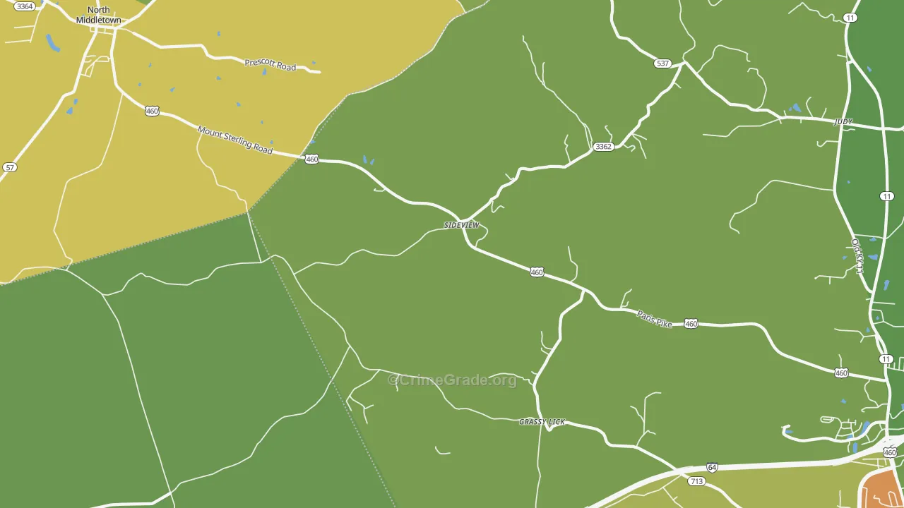 Sideview, KY Map of Vandalism Rates