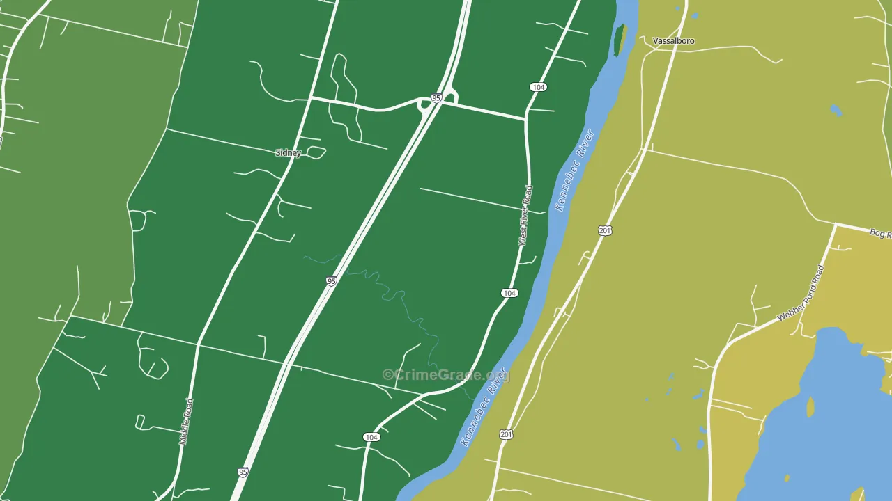 Sidney, ME Map of Vandalism Rates