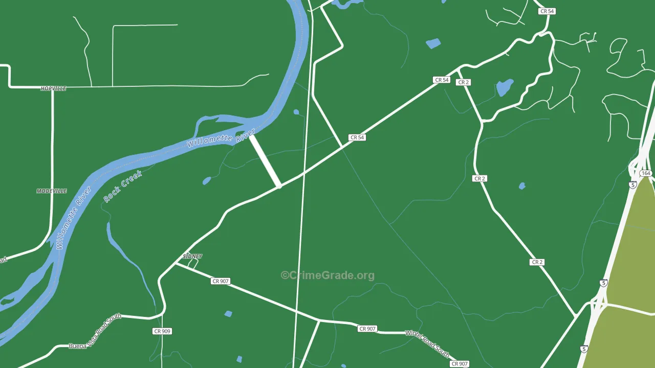 Sidney, OR Map of Vandalism Rates