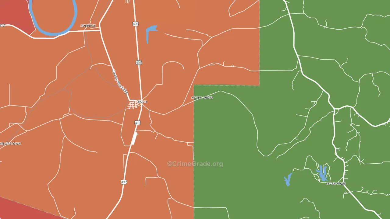 Sidon, MS Map of Vandalism Rates