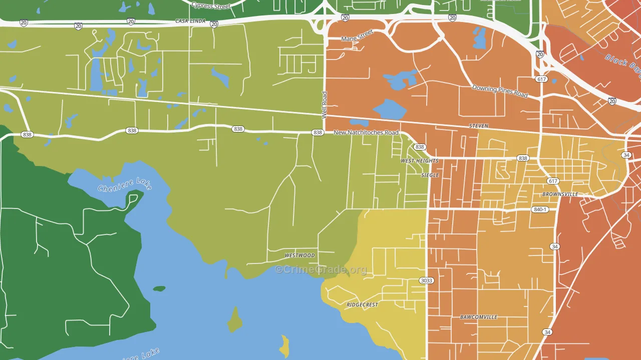 Siegle, LA Map of Vandalism Rates