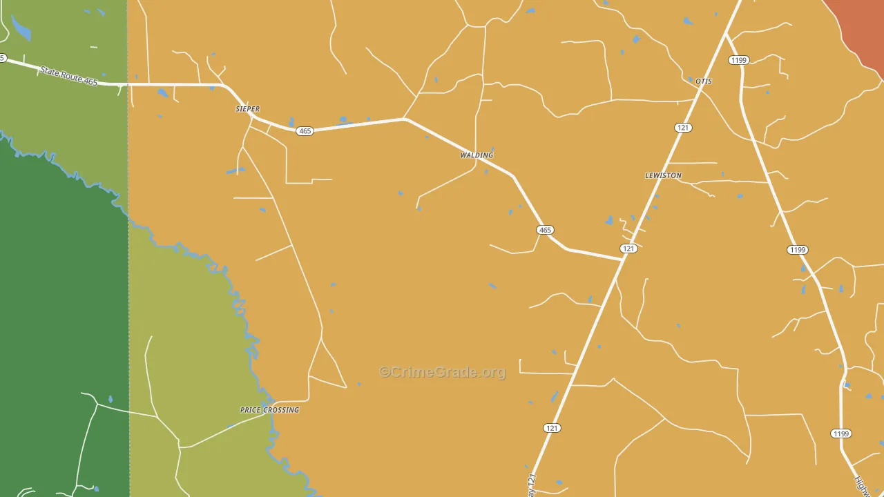 Sieper, LA Map of Vandalism Rates