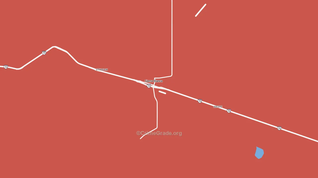 Sierra Blanca, TX Map of Vandalism Rates