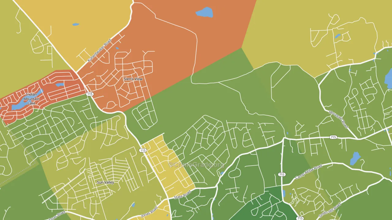 Sierra View, PA Map of Vandalism Rates