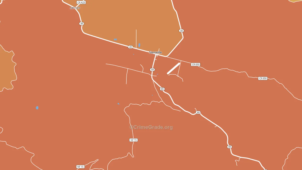 Sierraville, CA Map of Vandalism Rates