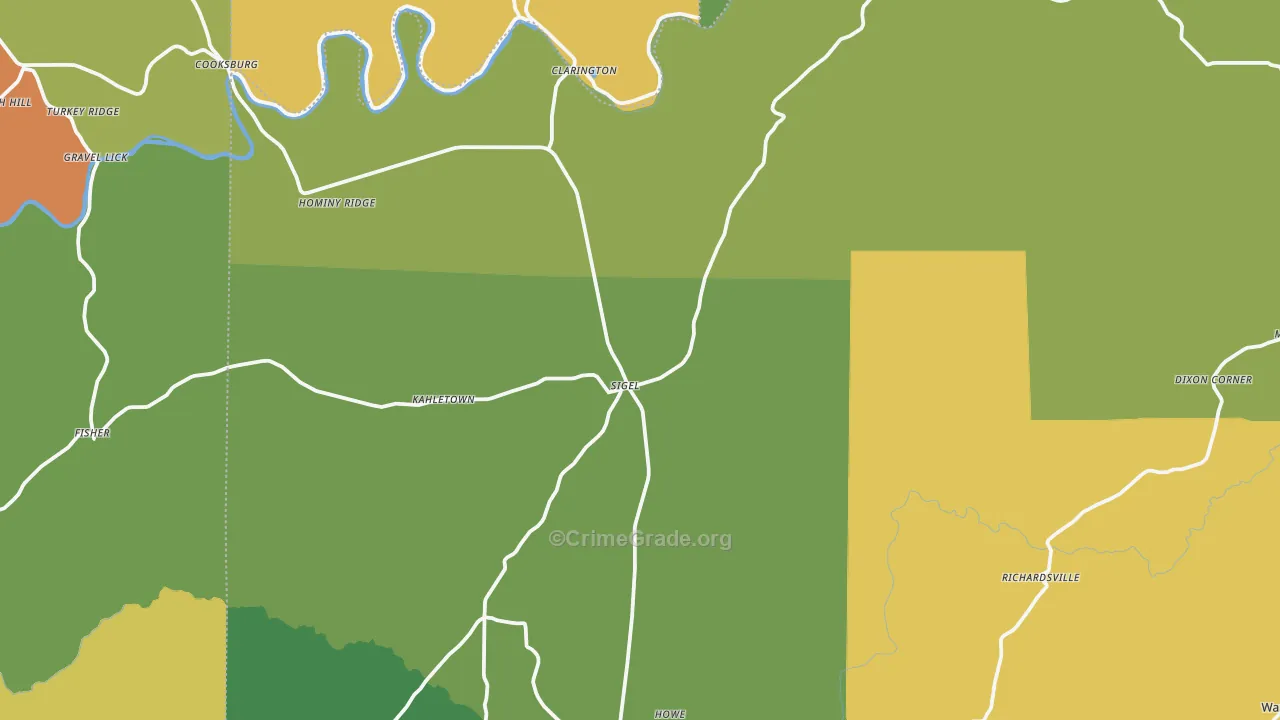 Sigel, PA Map of Vandalism Rates