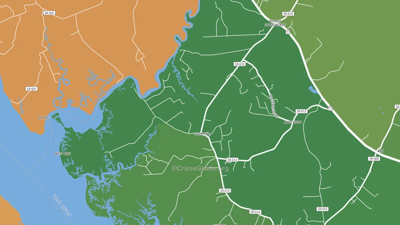 Signpine, VA Map of Vandalism Rates