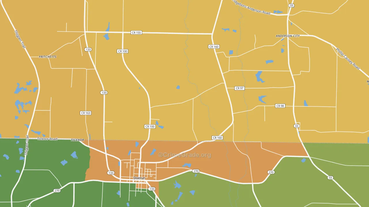 Sigsbee, GA Map of Vandalism Rates