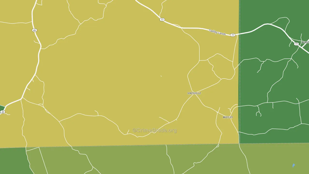Sikesville, AL Map of Vandalism Rates