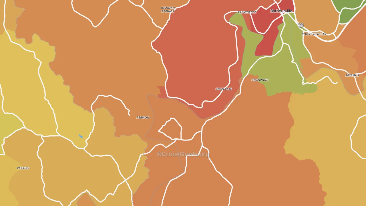 Siler, KY Map of Vandalism Rates