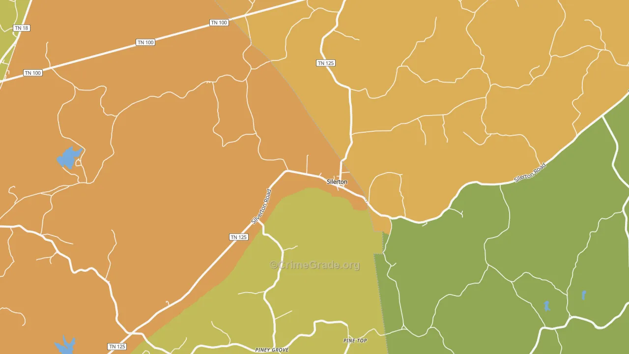 Silerton, TN Map of Vandalism Rates