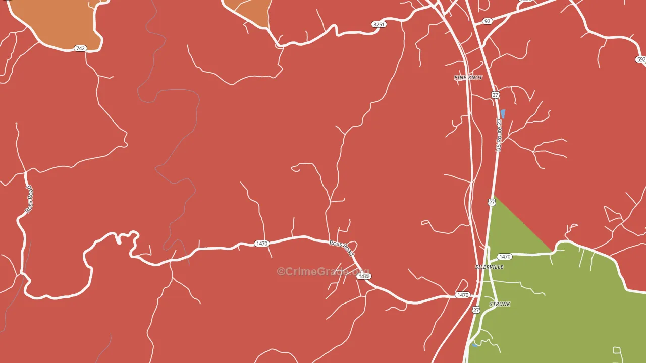 Silerville, KY Map of Vandalism Rates