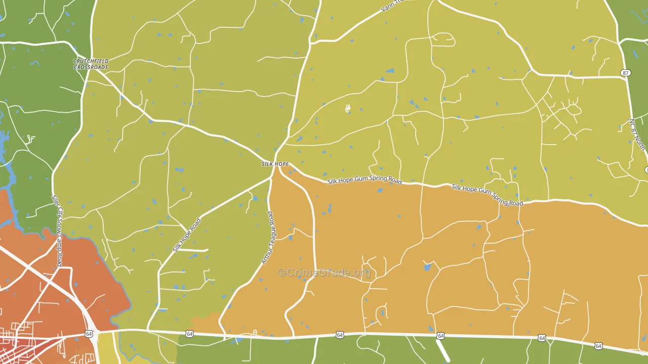 Silk Hope, NC Map of Vandalism Rates