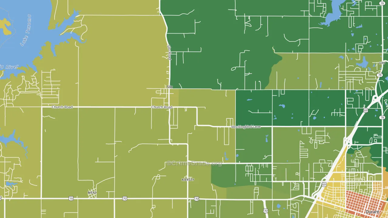 Silo, OK Map of Vandalism Rates
