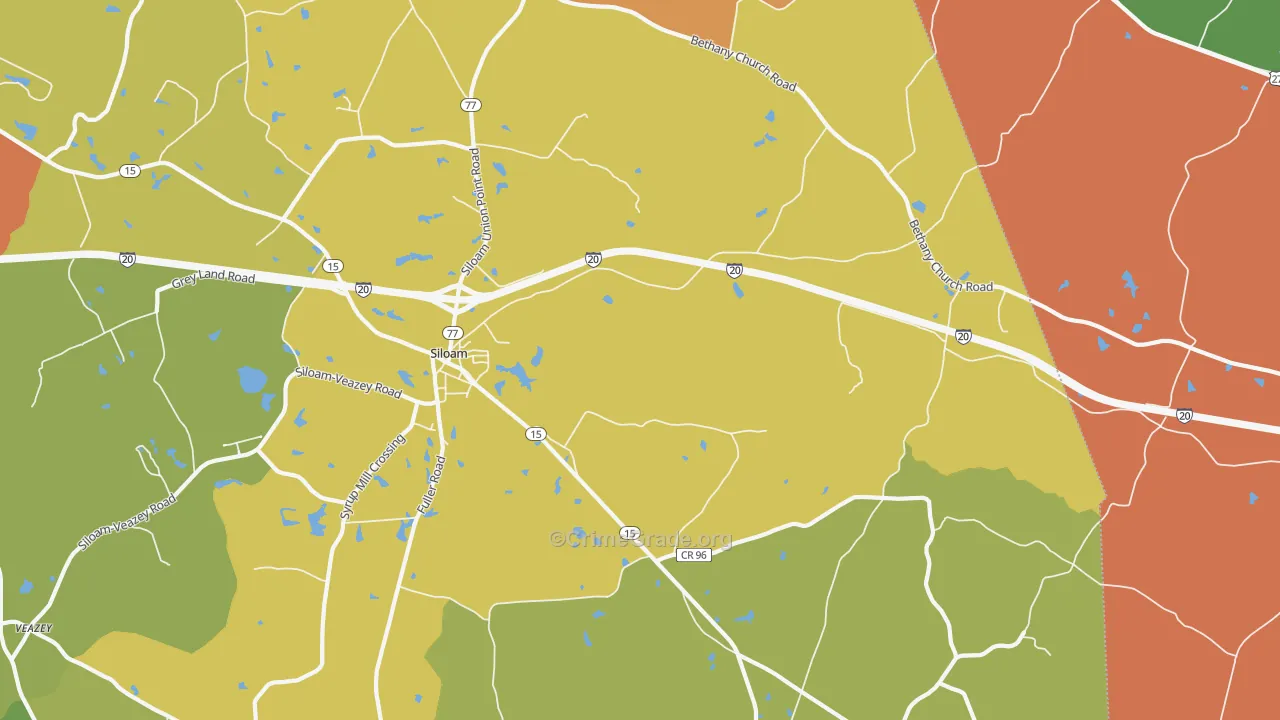Siloam, GA Map of Vandalism Rates