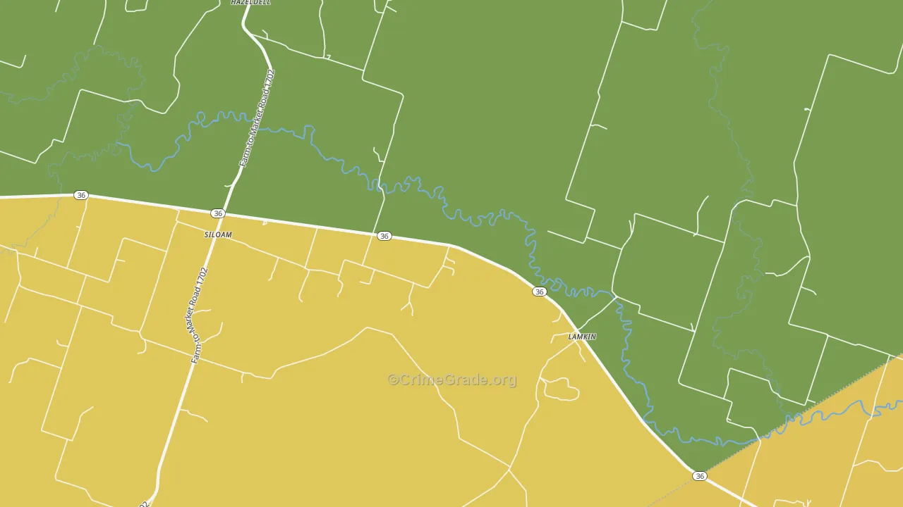Siloam, TX Map of Vandalism Rates