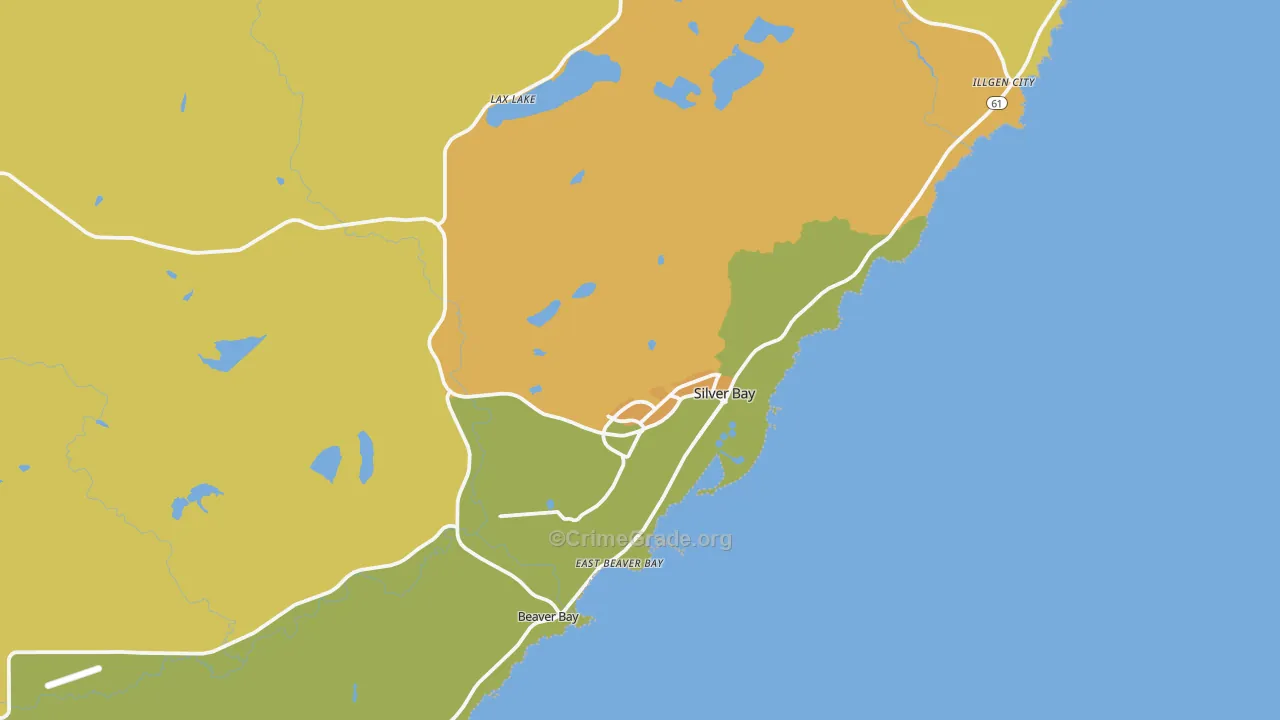 Silver Bay, MN Map of Vandalism Rates