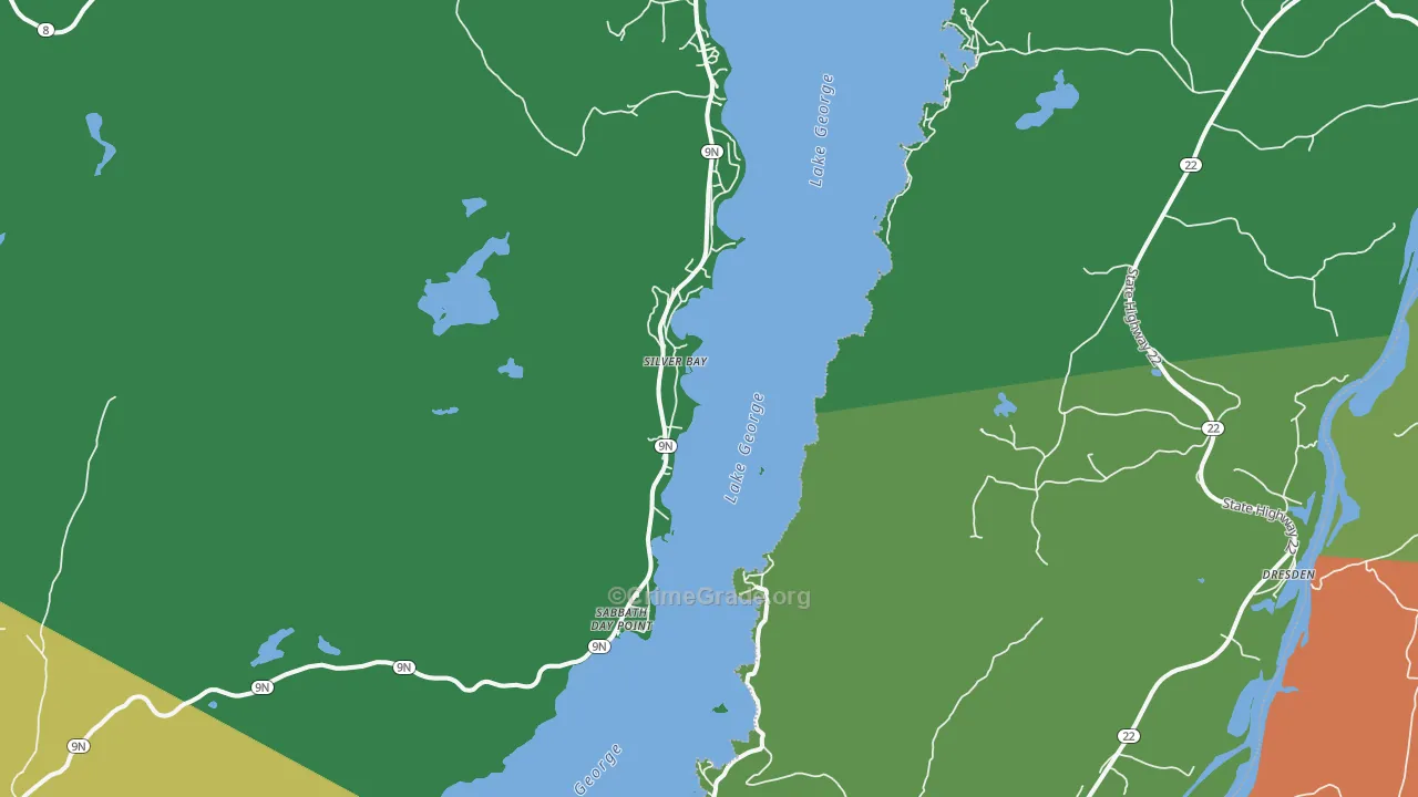Silver Bay, NY Map of Vandalism Rates