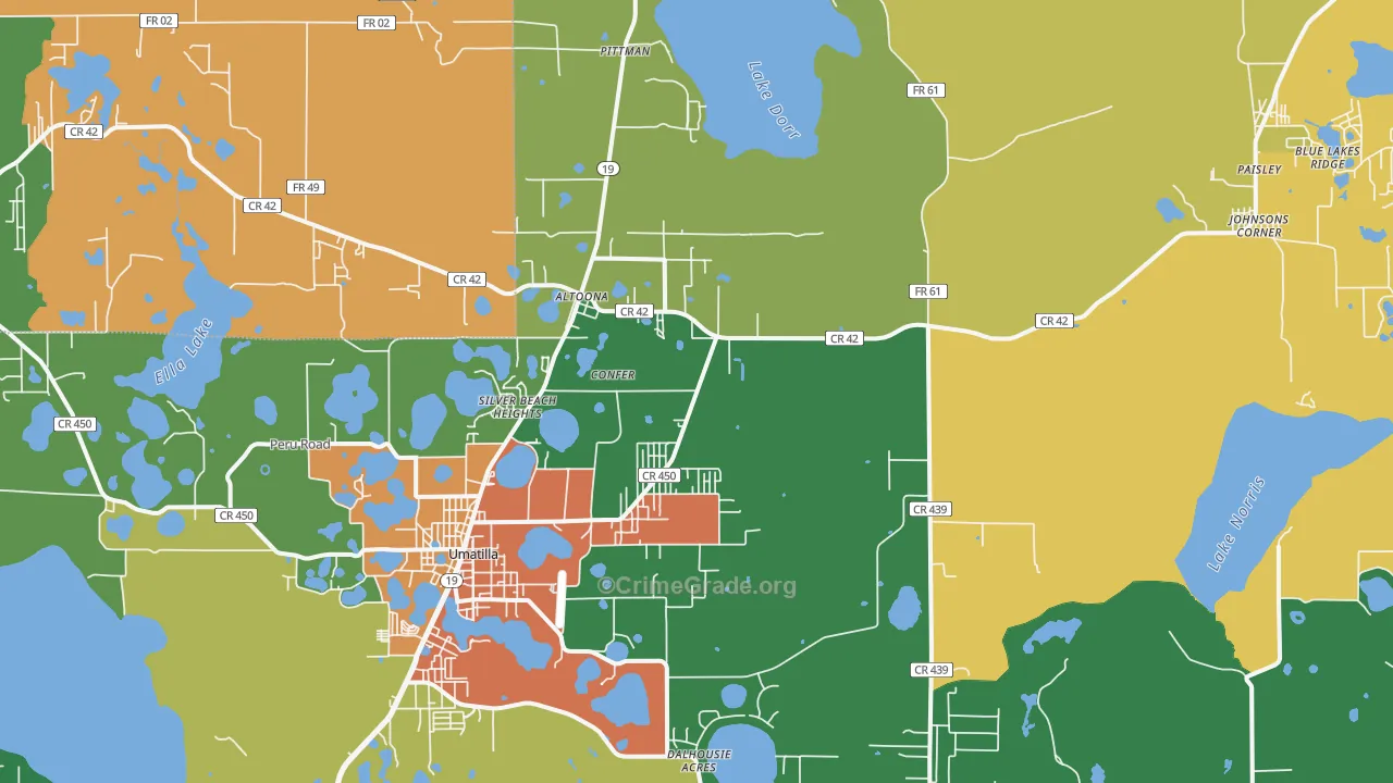Silver Beach Heights, FL Map of Vandalism Rates