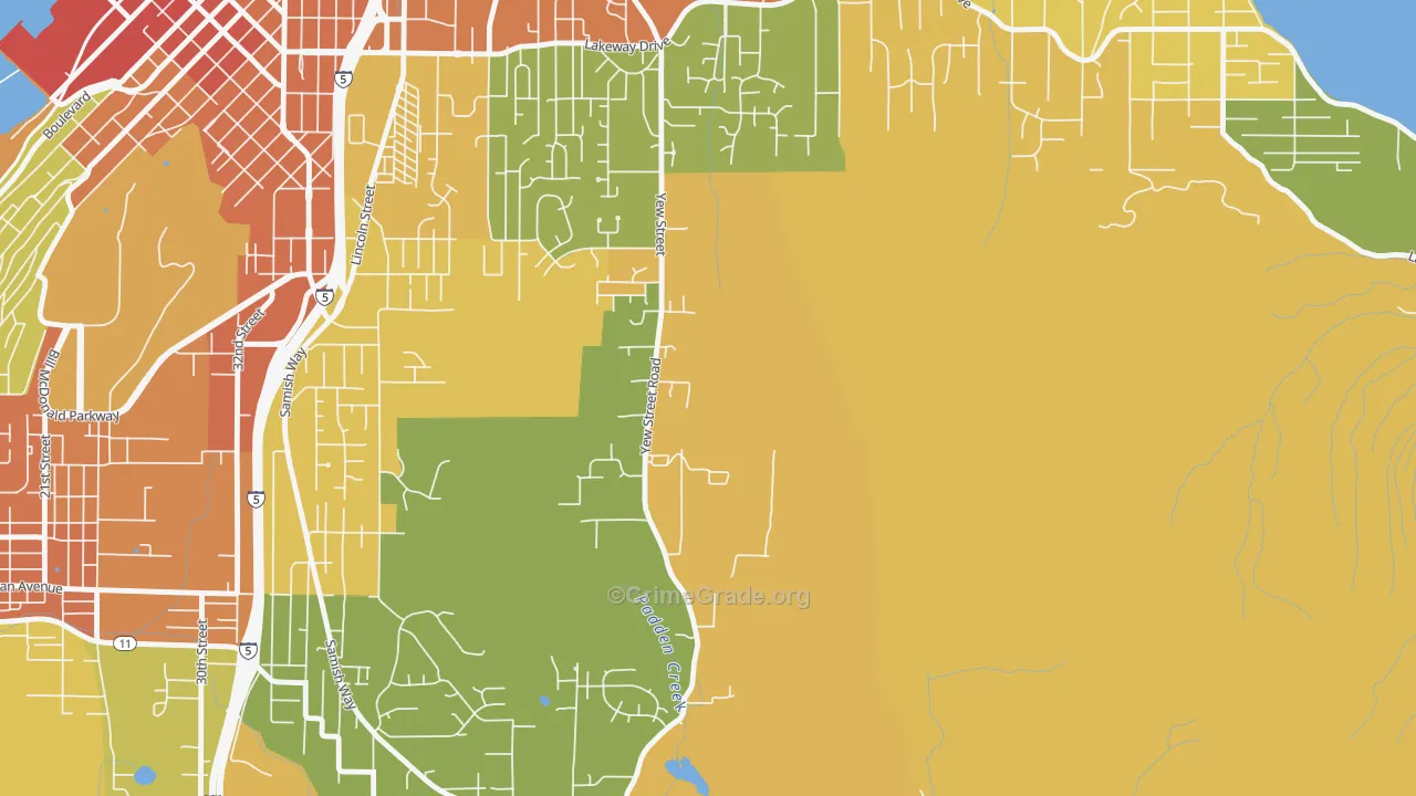 Silver Beach, WA Map of Vandalism Rates