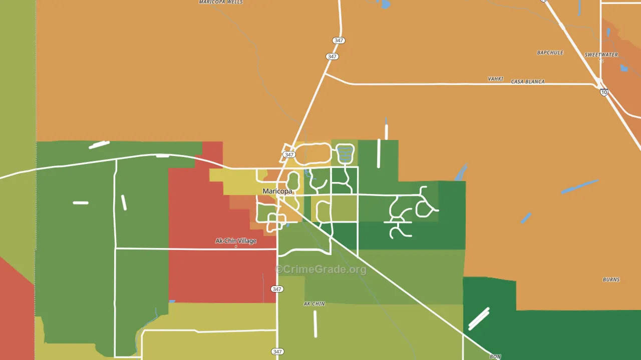 Silver Bell, AZ Map of Vandalism Rates