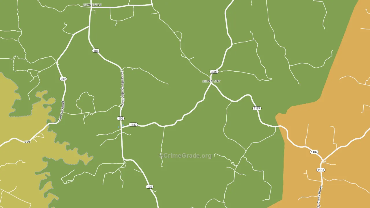 Silver City, KY Map of Vandalism Rates