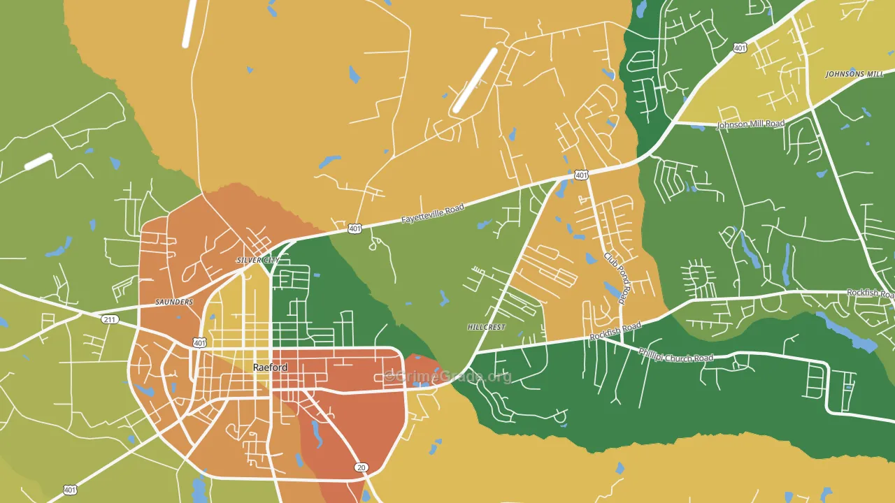 Silver City, NC Map of Vandalism Rates