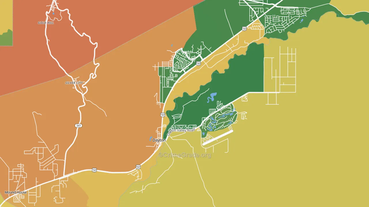Silver City, NV Map of Vandalism Rates