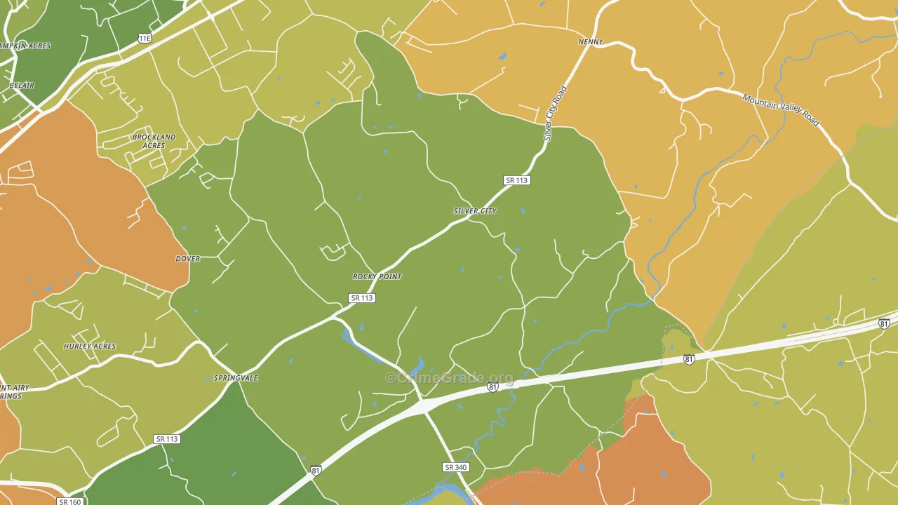 Silver City, TN Map of Vandalism Rates